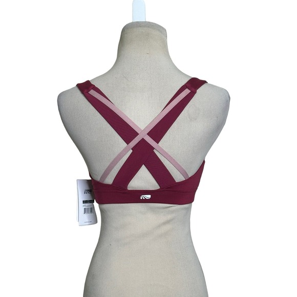 Marika wine red crossed back sports bra size Small - Picture 7 of 12